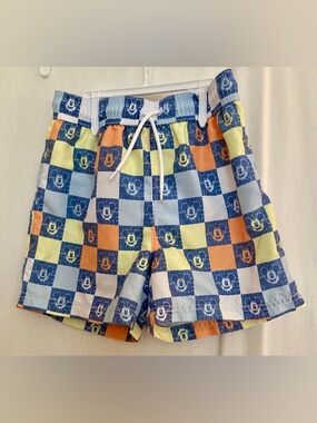 Disney/Janie & Jack Checkerboard Mickey Swim Shorts - Multicolor Size 6
